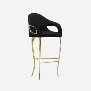 China Foshan Fabricante de muebles Marca italiana Moderno Minimalista Lujo <span class=keywords><strong>Chandra</strong></span> High Back Bar Taburete Precio asequible - Product Image 3