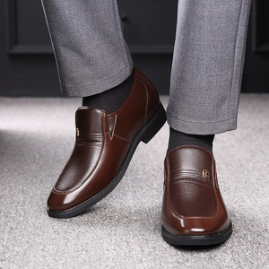 Chaussures en cuir formelles pour hommes, bout pointu, à enfiler, hauteur interne accrue de 6 cm, pour mariage, noires, taille 35 36 - Product Image 3