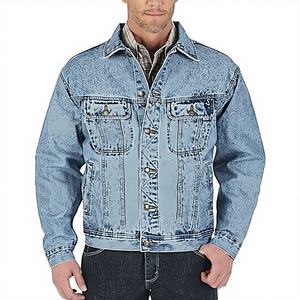 Chaqueta Vaquera Personalizada de Alta Calidad para Hombre con Proceso de Recubrimiento, Logotipo Frontal, Resistente al Viento y Transpirable - Product Image 1