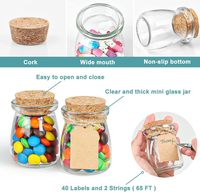 Petits pots en verre personnalisés avec logo, 3,4 oz, avec couvercles, mini pots cadeaux en verre, parfaits pour les fêtes de naissance, les mariages, les dragées et l'emballage de bonbons