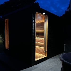 Sala de sauna cuadrada al aire libre para 2 personas con diseño de cabina de vapor seco y bosque - Product Image 4