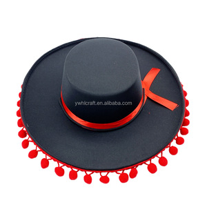 Chapeau de Fête d'Halloween HLC de Haute Qualité, Personnalisé, Style Bandit Espagnol pour Adulte, Casquette de Héro de <span class=keywords><strong>Film</strong></span> ODM pour Déguisement de Carnaval et Jeu de Rôle - Product Image 4