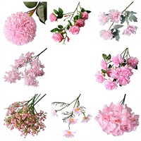 Arrangements de plafond en fleurs artificielles en soie sur le thème rose, roses et lys aux couleurs bonbon pour la décoration de salles et de maisons