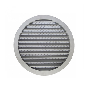 Grille d'aération ronde en aluminium moulé de 160 mm avec volets, cache de conduit d'évacuation mural extérieur avec écran en maille pour cuisine - Product Image 1