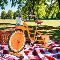 EXI 26 pouces Sportsbike Smoothie Blender Monocycle pour hommes et femmes Stationary Bicycle Orange Juicer Machine