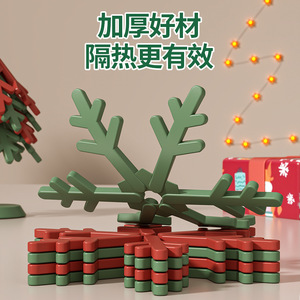 Heat Resistant Placemat Snowflake Shape For Tableware Home Use Christmas Edition - Product Image 4