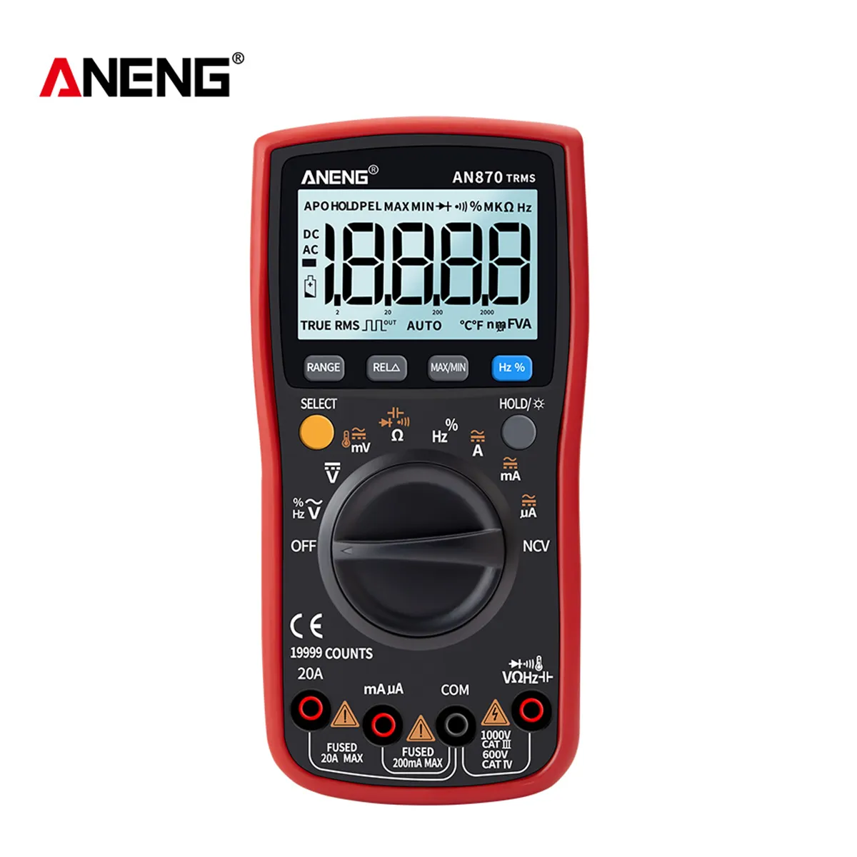 ANENG AN870 Profession elles Digital multimeter 19999 Zählt True Rms AC/DC-Spannungs strom NCV-Transistor Genauer Auto Range Tester