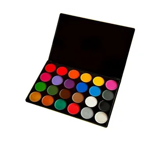 24 Farben Sicheres und einfach zu verwendendes Gesichts bemalung sset für Kinder, Schablonen, Bücher und profession elles Halloween-Make-up-Kit