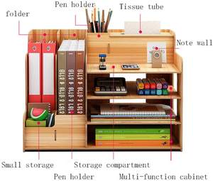 Combohome-caja de almacenamiento de escritorio para oficina y dormitorio, carpeta de suministros de oficina, estantería de información, papel grande - Product Image 6