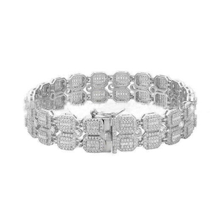 925 Sterling Silver Lab Grown Moissanite Cuban Link Bracelet Iced Out Design Handcrafted For Long Lasting Shine And Stylish - Product Image 3