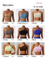 XW-BWX6425-2 Soutien-gorge de yoga rembourré asymétrique pour femme, grande taille, dos nu, coloré, pour fitness et entraînement