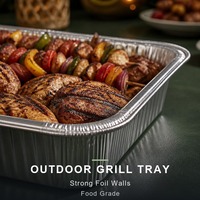 Plateau de service en aluminium pour barbecue extérieur, grand plat de service, qualité alimentaire, écologique, approvisionnement en gros