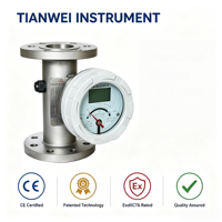 Pengukur Aliran Area Variabel Tabung Baja Tahan Karat Industri Anti-korosi Rotameter untuk Gas/Cairan/Udara Petrokimia OEM