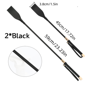 NEZEND 2 piezas de látigos de cuero de 18 pulgadas para BDSM, fetichismo, juegos de picardías y palmadas, látigos de entrenamiento para caballos y carreras de caballos - Product Image 2
