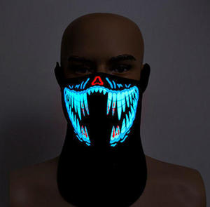 Grande Vente - Masque de mascarade Ecodi lumineux à LED activé par le son avec panneau EL et inverseur - Product Image 2