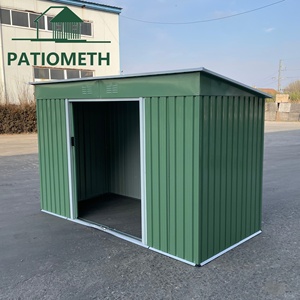 Abri de jardin en métal Patiometh 9' x 4' avec toit incliné pour cour, vélo, patio, <span class=keywords><strong>garage</strong></span>, pelouse, vert - Product Image 5