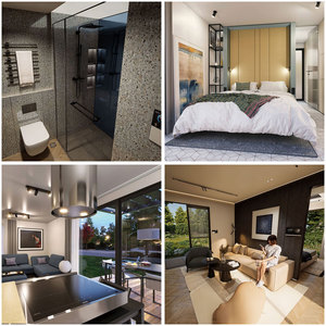 Maisonnette préfabriquée modulaire <span class=keywords><strong>de</strong></span> luxe en alliage d'aluminium, fabriquée en Chine, avec cuisine et salle <span class=keywords><strong>de</strong></span> bain. - Product Image 4