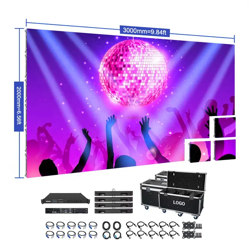 Écran LED P2 P2.5 P3 P4 haute définition écran LED d'extérieur et d'intérieur pour DJ Disco Bar Party