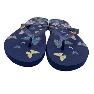 Tongs à talon compensé avec imprimé de fleurs brillantes, pour femmes, sandales jetables à la mode, collection - Product Image 3