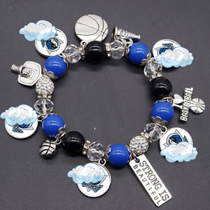 Vòng tay hạt đàn hồi NBA 30 đội - Trang sức unisex dành cho fan Lakers và 76ers - Product Image 5