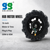 Moteur de moyeu à engrenages GOLDGUN 16 pouces 48V 800W 1100 tr/min 9 Nm, grande roue tout-terrain pour tricycles électriques, motos et camions