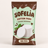 Sacs d'emballage personnalisés pour tampons de coton avec film plastique à trois soudures latérales et sacs d'emballage pour petites entreprises