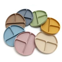 Coffret cadeau, sans BPA, écologique, durable, ensemble d'alimentation pour bébé nouveau-né en silicone avec assiette divisée, cuillère, bol à ventouse et assiette