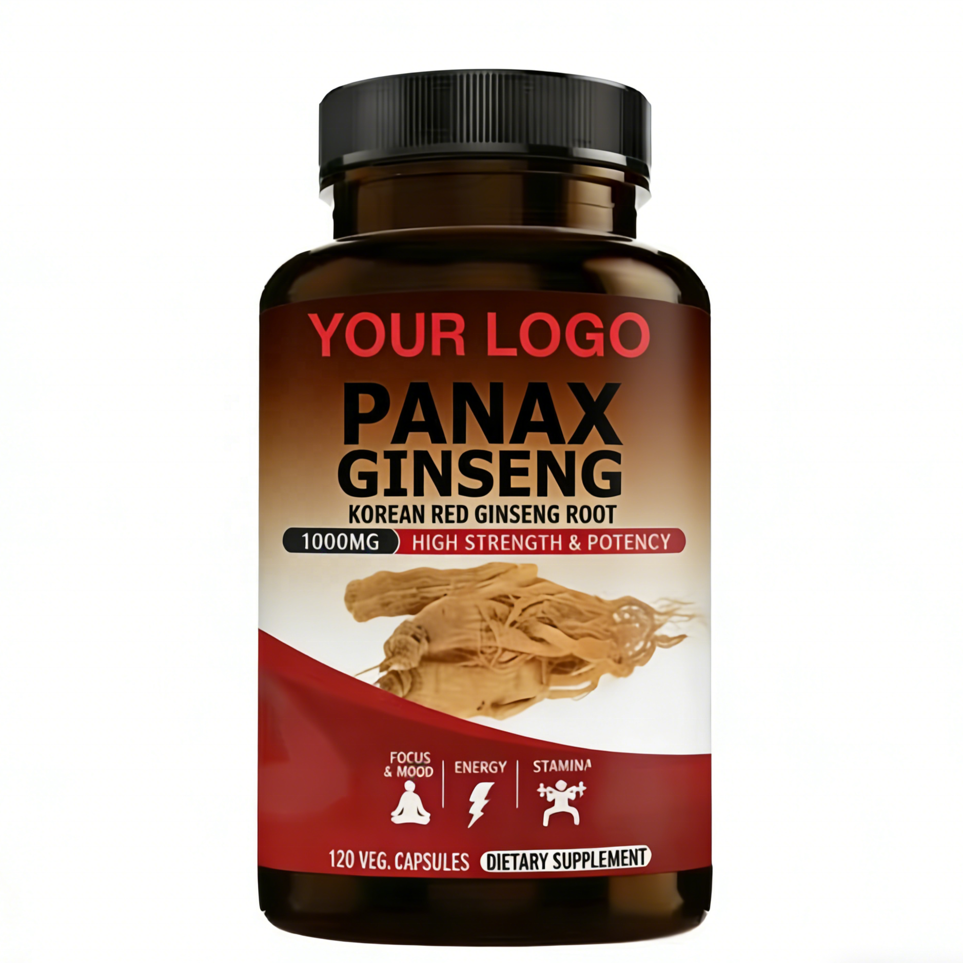 Vegan Herbal Ashwaganda Ginseng Energy Capsules Health Supplements For Adults