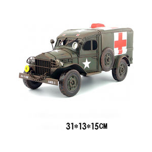 Haute qualité dernière armée vert rétro modèle de voiture américaine décoration 1942 Dodge WC samouraï militaire Ambulance fer décoration cadeau - Product Image 4