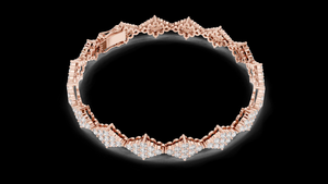 <b>Silver</b> Geometric Cluster Diamond <b>Bracelet</b> Crafted <b>Silver</b> Plated Featuring Modern Angular Classic Design Anniversary Party Gift - Product Image 4