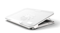 Support de refroidissement pour ordinateur portable durable et réglable avec port USB, ventilateur en maille métallique et lumière LED pour bureau
