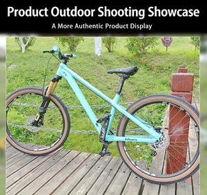 Bicicletta da Montagna Monovelocità Completa <span class=keywords><strong>AM</strong></span> Fuoristrada, Assemblaggio Fai-da-Te, Bici da Strada con Doppio Freno a Disco, Telaio Drop-bar, Sospensione Anteriore - Product Image 4