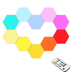 Đèn tường hình lục giác tự lắp ráp Aoying, đèn <span class=keywords><strong>LED</strong></span> RGB hình học sáng tạo, cảm ứng, mô đun lượng tử, dành cho phòng khách - Product Image 2