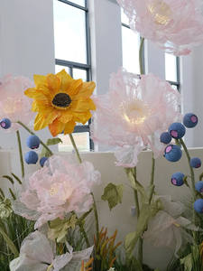 Decoración de Boda, <span class=keywords><strong>Flor</strong></span> Grande de Organza, Arreglo Floral, <span class=keywords><strong>Flor</strong></span> Gigante Artificial para Decoración de Exteriores, Escaparates - Product Image 3
