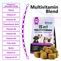 Aliments pour Animaux en Gros, Complément Herbal avec 6 Probiotiques pour la Santé Intestinale, Comprimés à Croquer 60 Bouchées Molles, Multivitamines 15 en 1 pour la Peau et la Santé Cardiaque du Chien