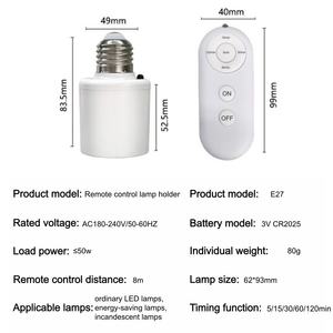 Adaptador de Enchufe Inteligente <span class=keywords><strong>E27</strong></span> con Control Remoto Inalámbrico, Portalámparas con Temporizador Retardado, Conveniente para el Hogar y el Dormitorio - Product Image 5