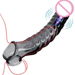 Penis Mouw Extender Cock <span class=keywords><strong>Ring</strong></span> Clear <span class=keywords><strong>Dildo</strong></span> Seksspeeltjes Penis Verlenging Mouw Met Kogel Vibrator Penis <span class=keywords><strong>Ring</strong></span> - Product Image 6