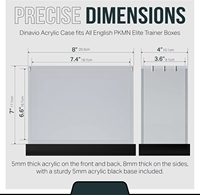 Boîte de protection pour Elite Trainer Box avec acrylique de 8 mm/5 mm et fermeture magnétique (base noire) pour boîtes PKMN ETB