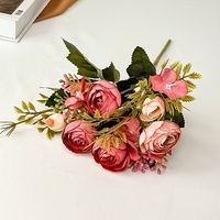 Pivoines de style européen simulées couleur de printemps 13 fleurs de pivoines artificielles utilisées pour les accessoires de mariage décoration de salle d'échantillon