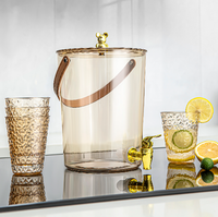 Distributeur de boissons moderne en plastique 3,5L/5L avec robinet, seau à boissons 4 tasses, base élégante pour hôtels, traiteurs et événements