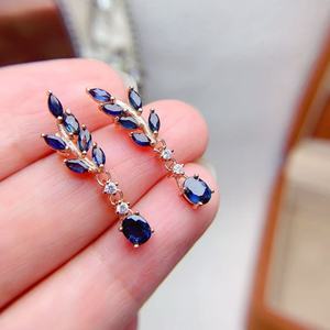 <span class=keywords><strong>Orecchini</strong></span> <span class=keywords><strong>pendenti</strong></span> anallergici a forma di foglia di salice squisita argento 925 Sterling di buona qualità - Product Image 1