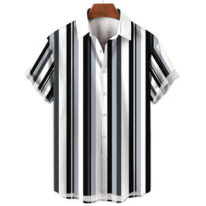 Abbigliamento da uomo a sublimazione completo abbigliamento da uomo con stampa 3D estive a righe camicie Casual stile Street per uomo - Product Image 3