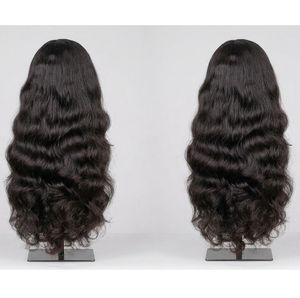 Perruque de cheveux humains longs et ondulés de qualité supérieure, noire naturelle, cheveux vierges, densité complète, perruque ondulée, fournisseur en gros de produits de beauté capillaires - Product Image 1