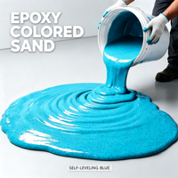 Revêtement de sol en époxy auto-nivelant avec sable de quartz coloré, effet marbre, résistant aux produits chimiques, sol décoratif