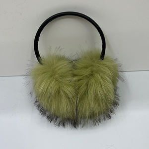 Женские Зимние теплые наушники из искусственного лисьего меха оптом регулируемые наушники с имитацией меха енота - Product Image 6