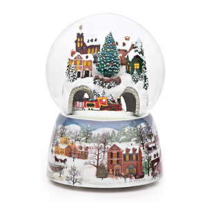 Globo de Nieve Navideño Personalizado con Santa Claus y Alce, Bola de Cristal Giratoria con Luz Musical para Regalos y Decoración Navideña - Product Image 1