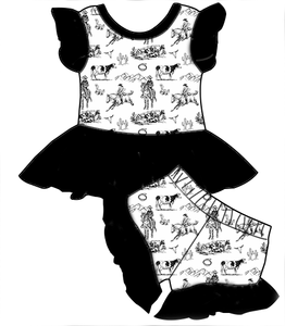 Set Coordinato Estivo per Bambine con Top a Maniche Svolazzanti e Pantaloni con Volant, Abbigliamento Casual di Alta Qualità - Product Image 5