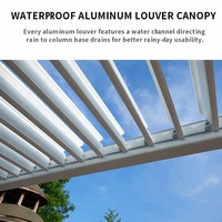 Wandmontierte Bioklimatische Aluminium-Pergola Pulverbeschichtetes Finish Umweltfreundliches Lamellendach-Set für Balkon Terrasse Patio