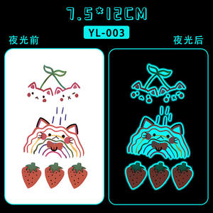 YL nuovo disegno del fumetto bagliore del fiore nel corpo scuro <span class=keywords><strong>tatuaggi</strong></span> temporanei per i bambini <span class=keywords><strong>tatuaggi</strong></span> luminosi per Halloween per la festa - Product Image 3