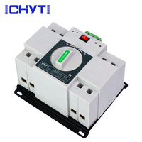 Panneau de commande de commutateur de transfert automatique (ATS) CHYT LW2R-100II 100A 6KA Capacité de coupure 2 pôles Monophasé/Triphasé 4P PC